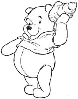 A coloring page of winnie the pooh